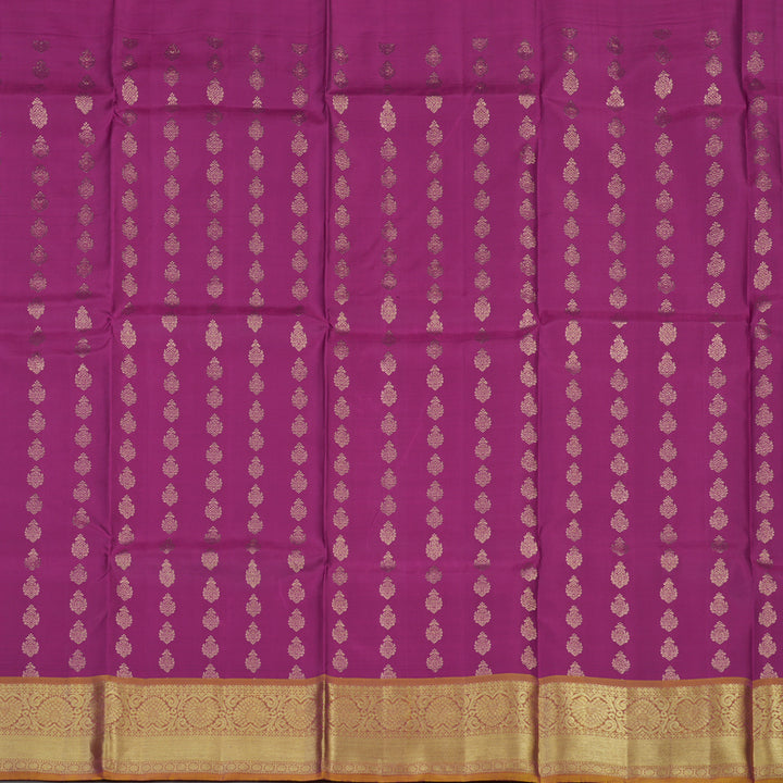 Hayagrivas Handloom Purple Kanjivaram Pattu Pavadai with Bronze Brown Border KBE1380J3-10