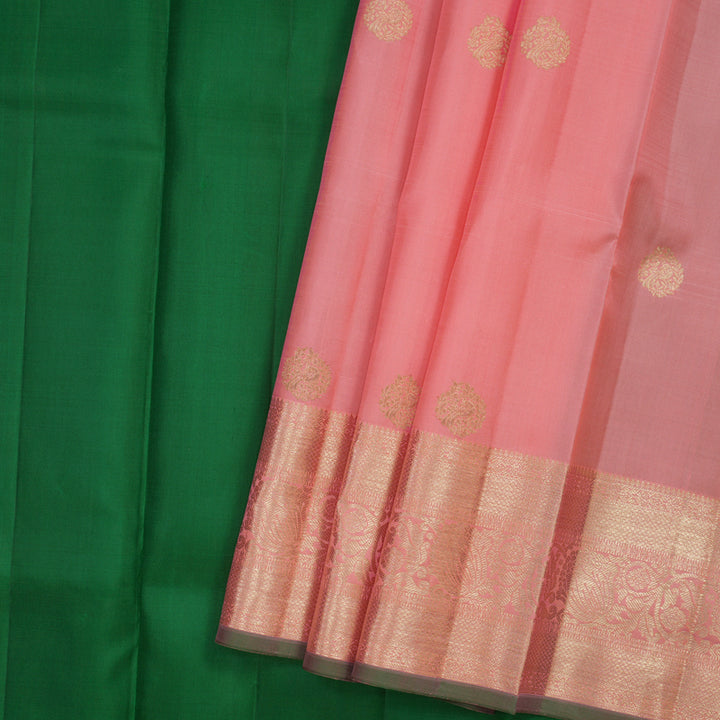 Hayagrivas Handloom Peach Pink Kanjivaram Silk Pattu Pavadai KBE1380J4-4