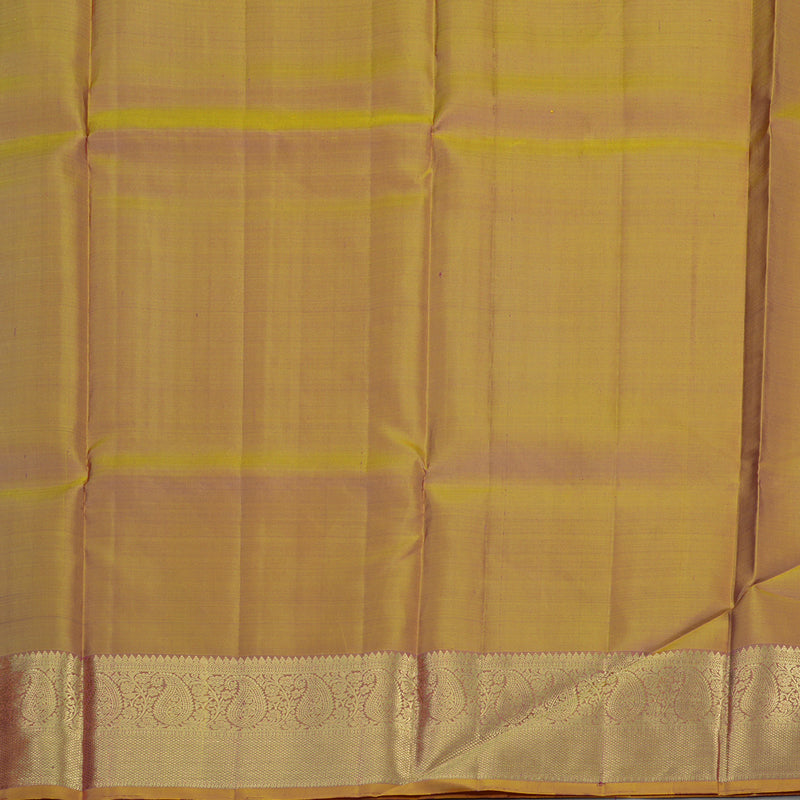 Hayagrivas Handloom Violet Kanjivaram Pattu Pavadai with Golden Yellow Border KBE1380J5-1