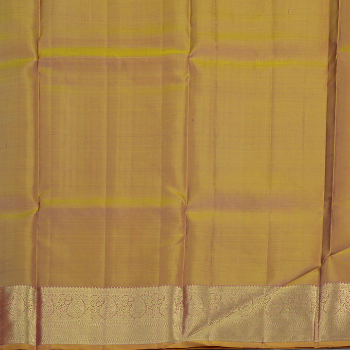 Hayagrivas Handloom Violet Kanjivaram Pattu Pavadai with Golden Yellow Border KBE1380J5-1