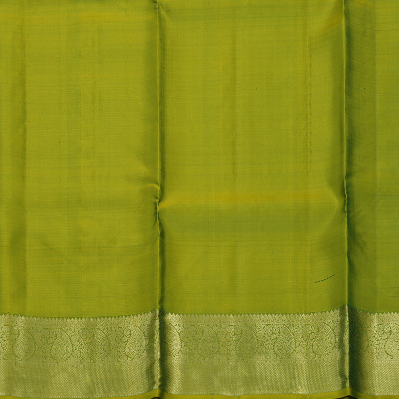 Hayagrivas Handloom Bottle Green Kanjivaram Silk Pattu Pavadai with Leaf Green Border KBE1380J5-5