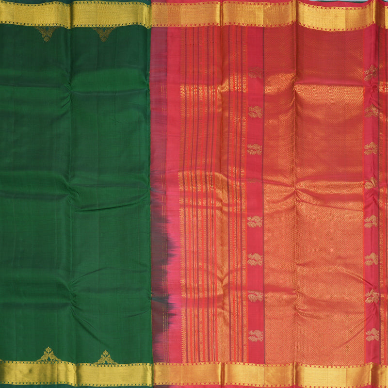 Hayagrivas Handloom Bottle Green Kanjivaram Silk Saree KBE1382J14-3