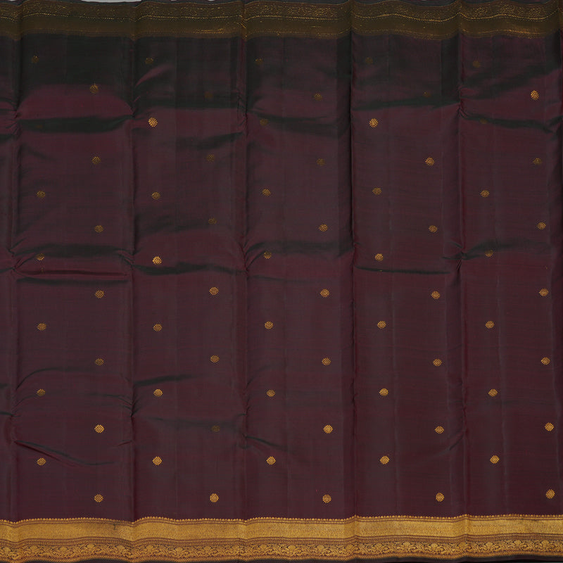 Hayagrivas Handloom Wine Maroon Kanjivaram Silk Saree KBE1382J16-3
