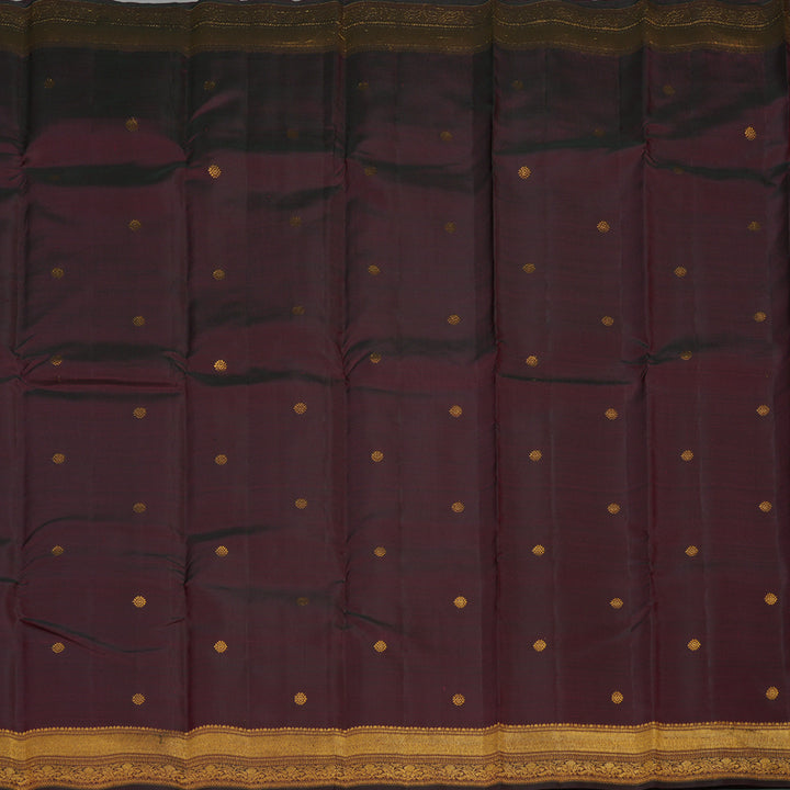 Hayagrivas Handloom Wine Maroon Kanjivaram Silk Saree KBE1382J16-3