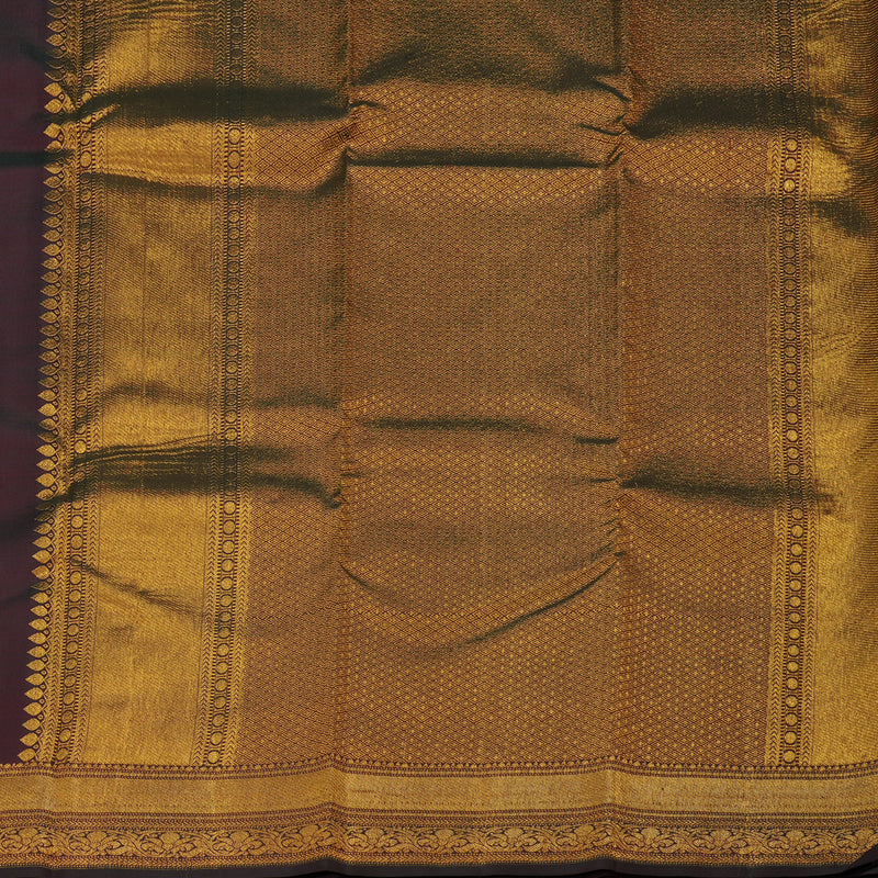 Hayagrivas Handloom Wine Maroon Kanjivaram Silk Saree KBE1382J16-3