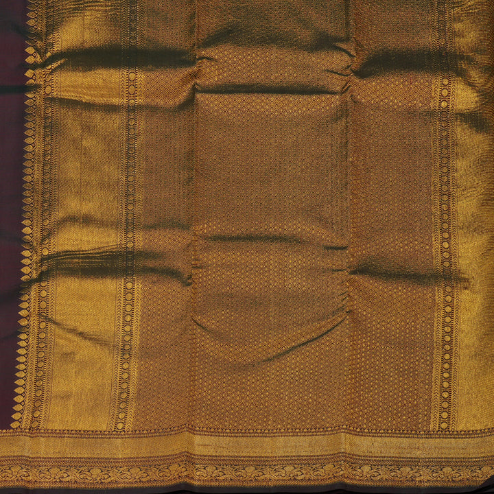 Hayagrivas Handloom Wine Maroon Kanjivaram Silk Saree KBE1382J16-3