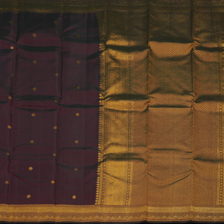 Hayagrivas Handloom Wine Maroon Kanjivaram Silk Saree KBE1382J16-3