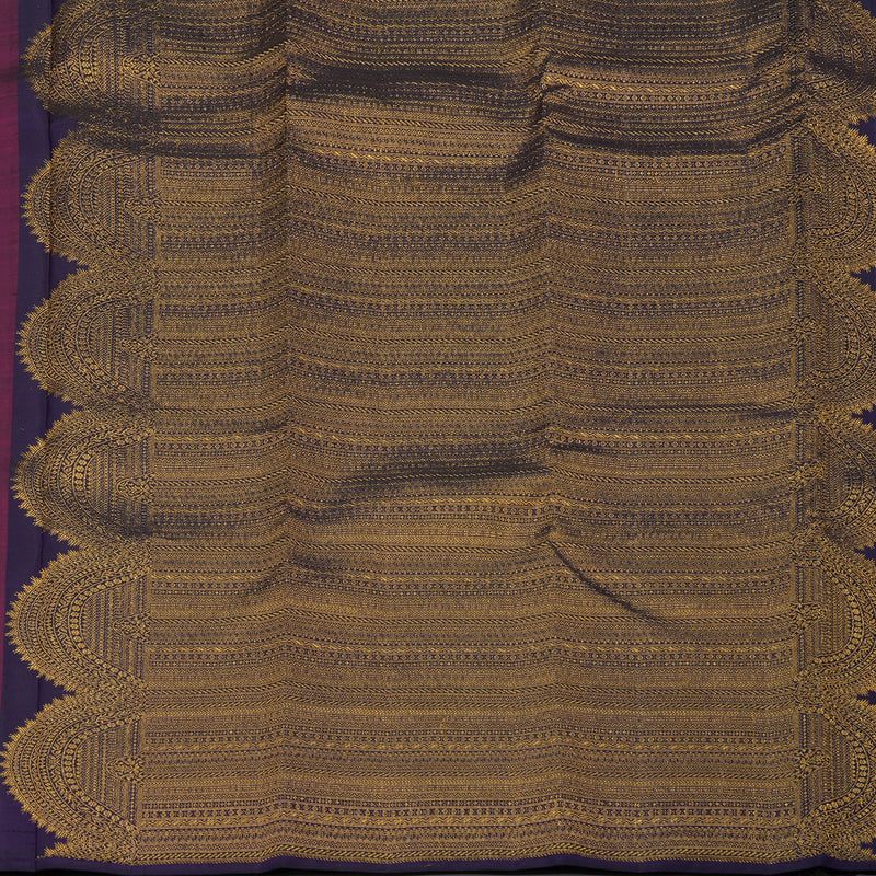 Hayagrivas Handloom Wine Purple Kanjivaram Silk Saree with Deep Violet Border KBE1382J19-1