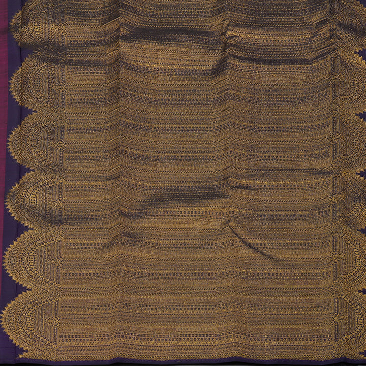 Hayagrivas Handloom Wine Purple Kanjivaram Silk Saree with Deep Violet Border KBE1382J19-1