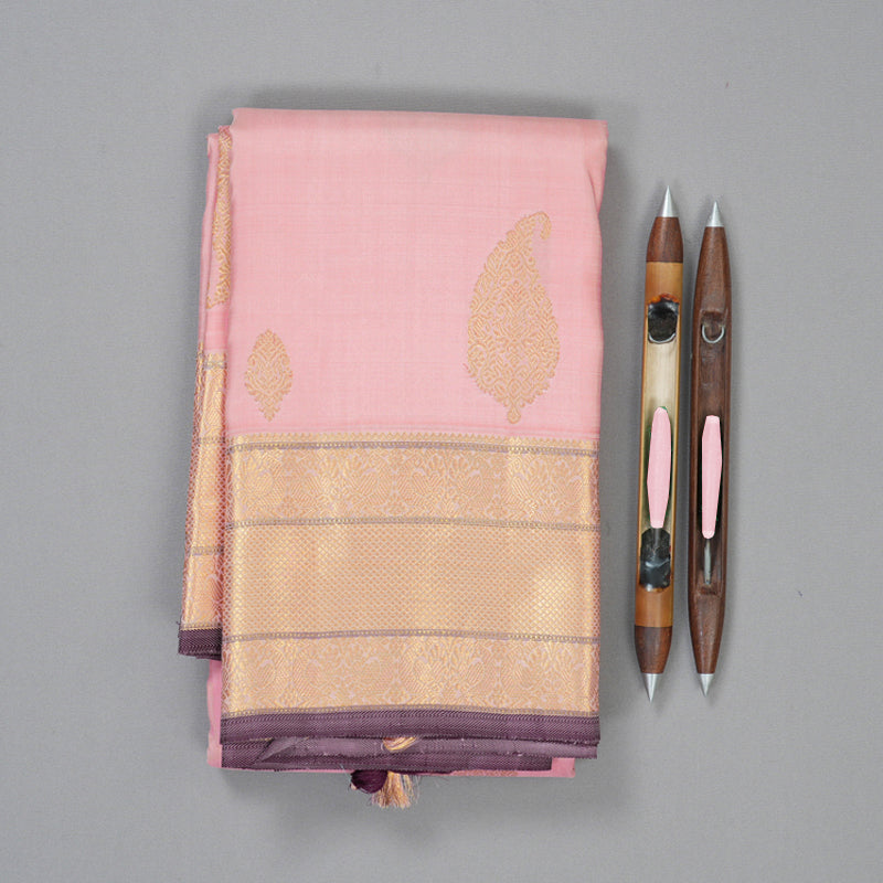 Hayagrivas Handloom Baby Pink Kanjivaram Silk Saree KBE1382J2-1