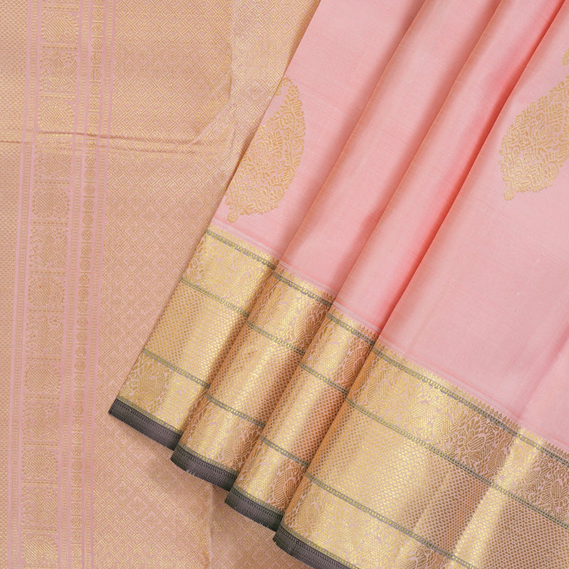 Hayagrivas Handloom Baby Pink Kanjivaram Silk Saree KBE1382J2-1