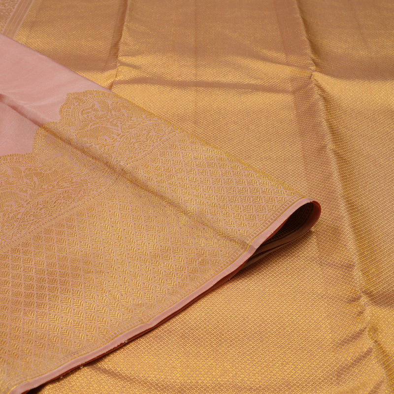 Hayagrivas Handloom Rose Pink Kanjivaram Silk Saree KBE1382J21-1