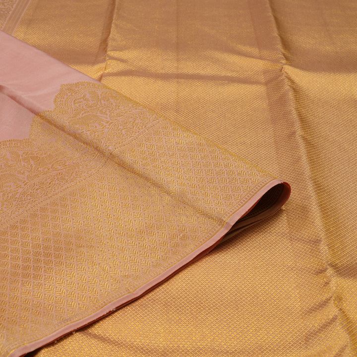 Hayagrivas Handloom Rose Pink Kanjivaram Silk Saree KBE1382J21-1