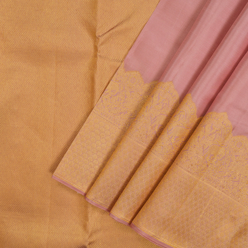 Hayagrivas Handloom Rose Pink Kanjivaram Silk Saree KBE1382J21-1