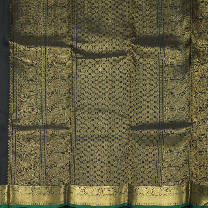 Hayagrivas Handloom Black Kanjivaram Silk Saree KBE1382J6-1
