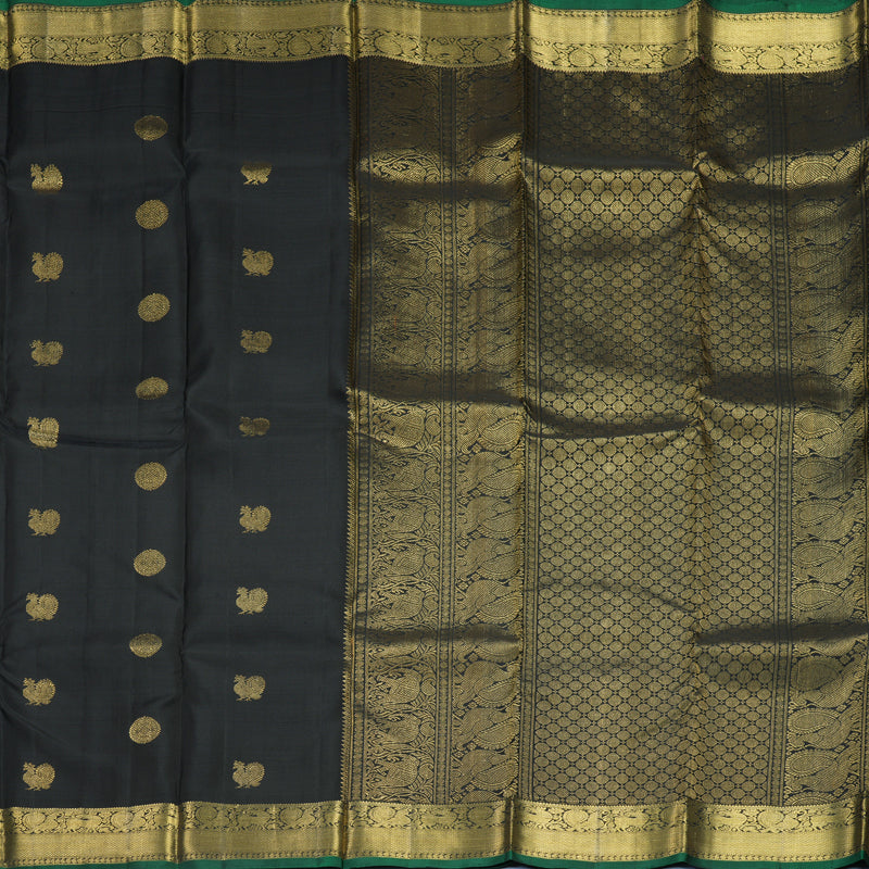 Hayagrivas Handloom Black Kanjivaram Silk Saree KBE1382J6-1