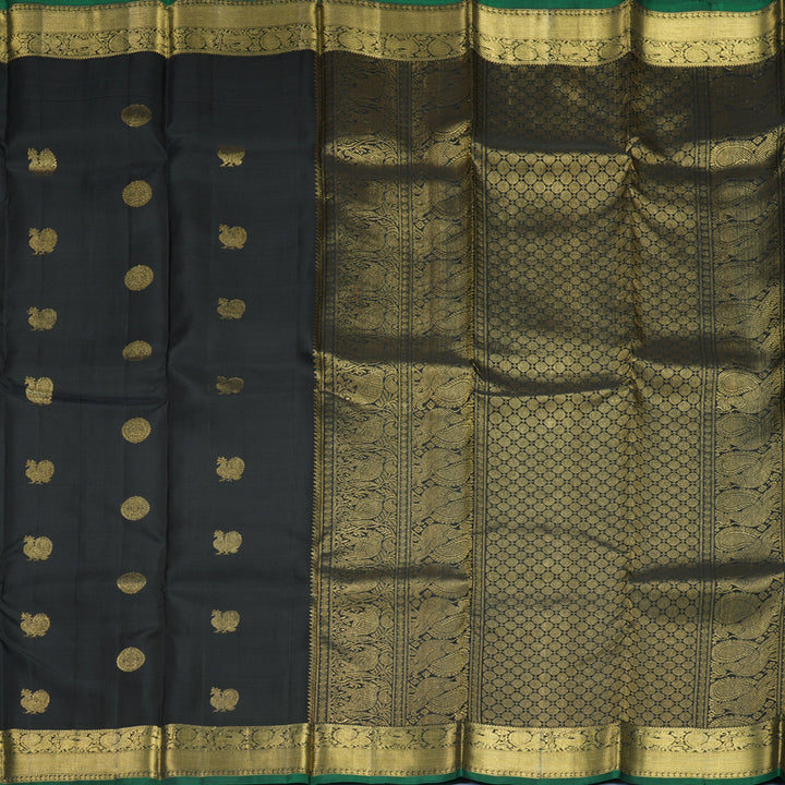 Hayagrivas Handloom Black Kanjivaram Silk Saree KBE1382J6-1