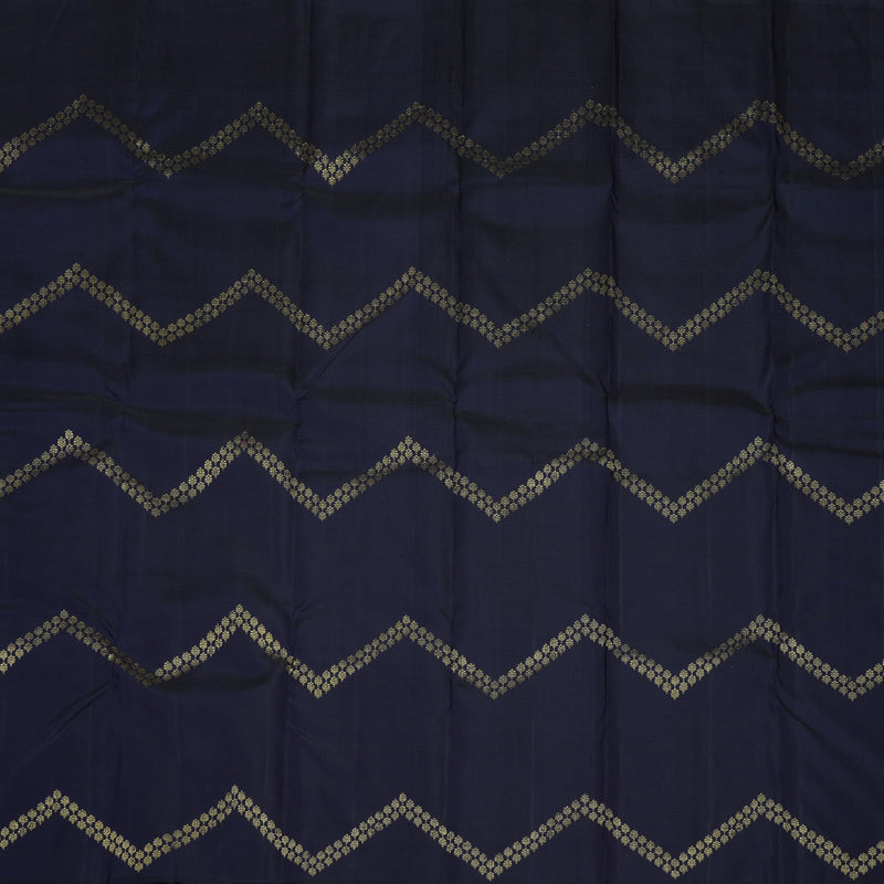 Hayagrivas Handloom Navy Blue Kanjivaram Silk Saree KBE1382J8-1
