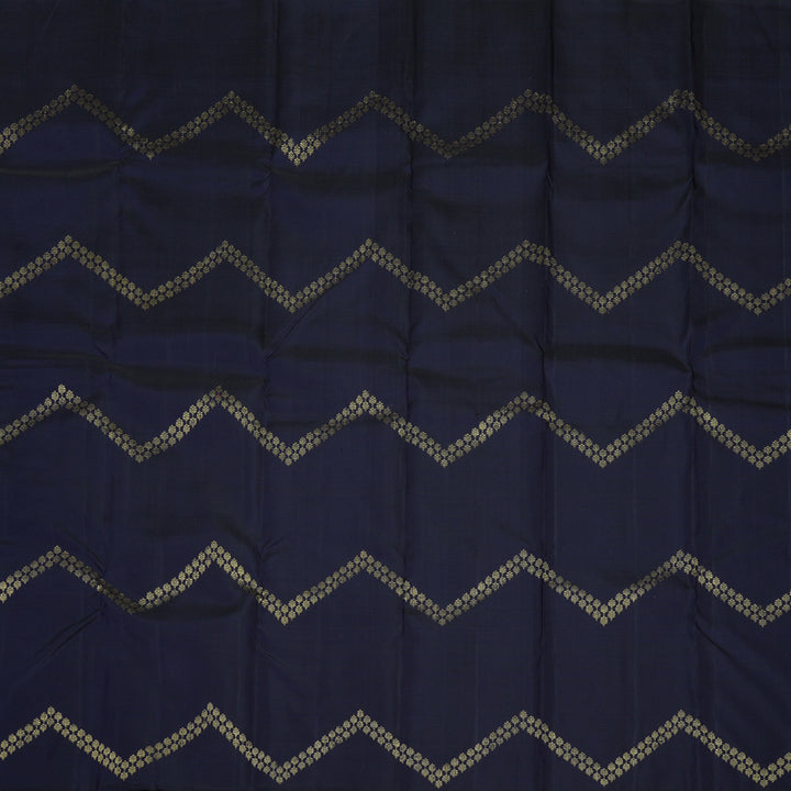Hayagrivas Handloom Navy Blue Kanjivaram Silk Saree KBE1382J8-1
