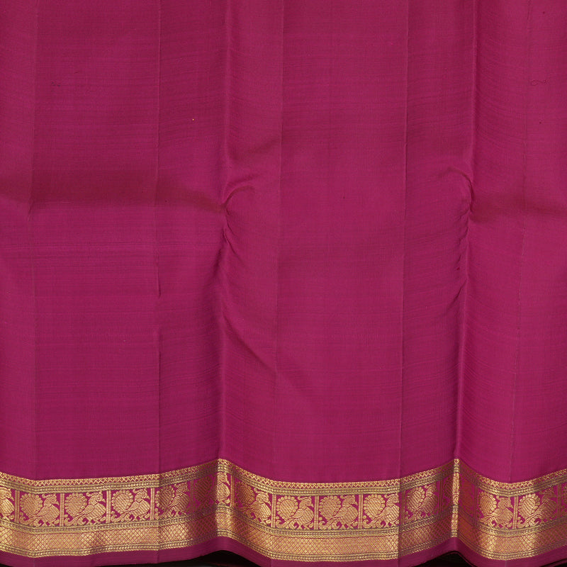 Hayagrivas Handloom Golden Yellow Kanjivaram Silk Saree with Maroon Border KBE1382J9-1