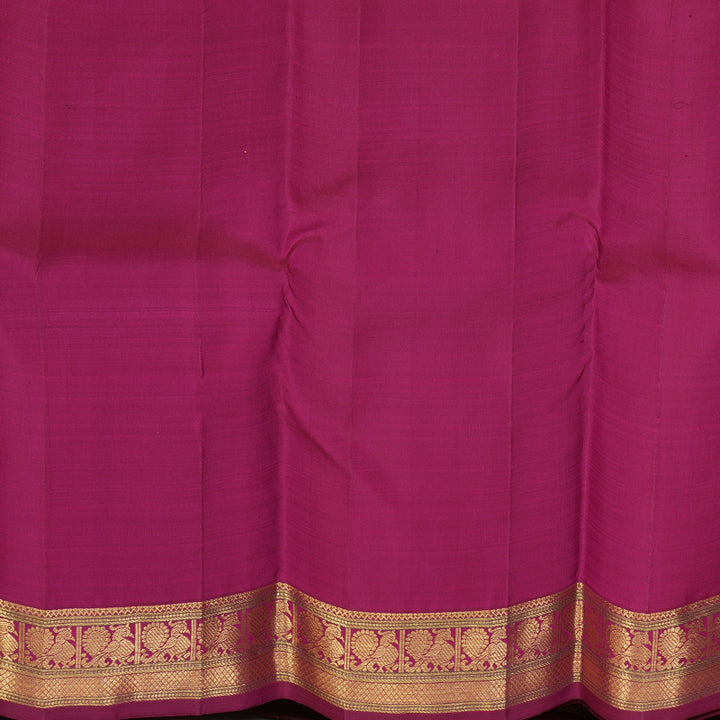 Hayagrivas Handloom Golden Yellow Kanjivaram Silk Saree with Maroon Border KBE1382J9-1
