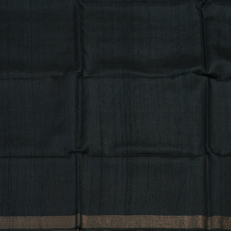 Hayagrivas Black Pure Tussar Saree KBE1383J1-4