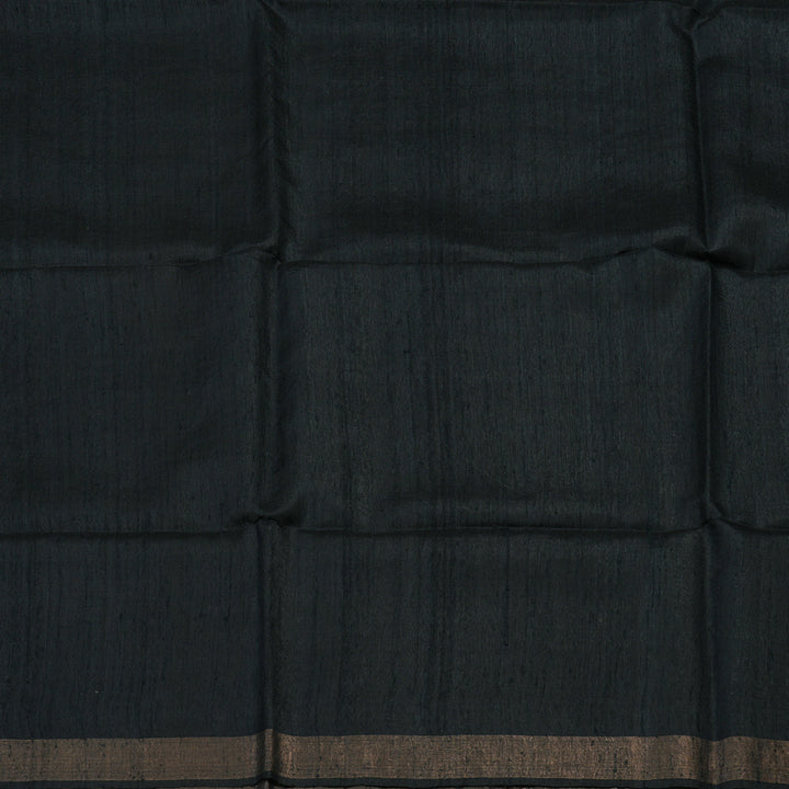 Hayagrivas Black Pure Tussar Saree KBE1383J1-4