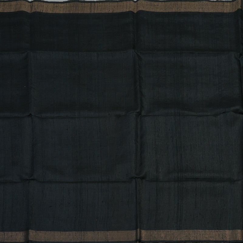 Hayagrivas Black Pure Tussar Saree KBE1383J1-4