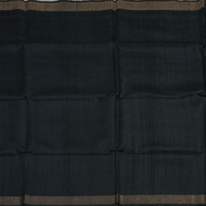 Hayagrivas Black Pure Tussar Saree KBE1383J1-4