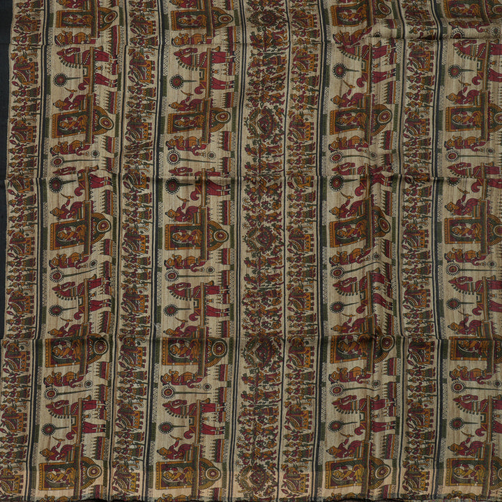 Hayagrivas Black Pure Tussar Saree KBE1383J1-4