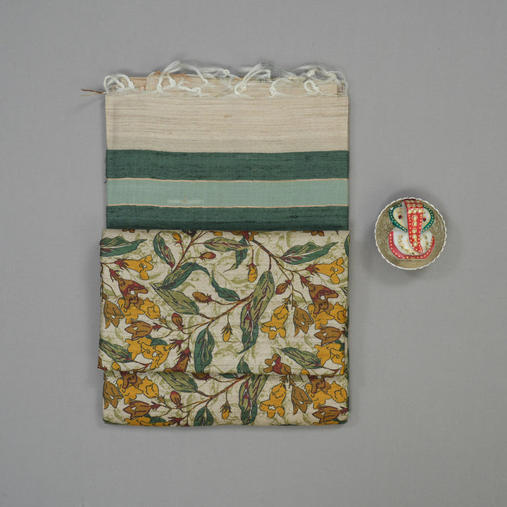 Hayagrivas Beige Pure Tussar Saree KBE1383J2-10