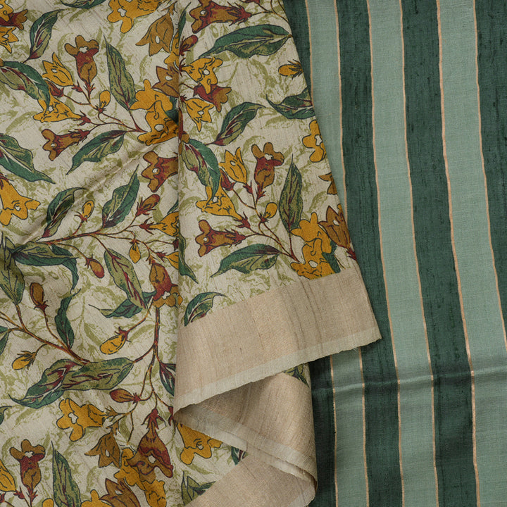 Hayagrivas Beige Pure Tussar Saree KBE1383J2-10