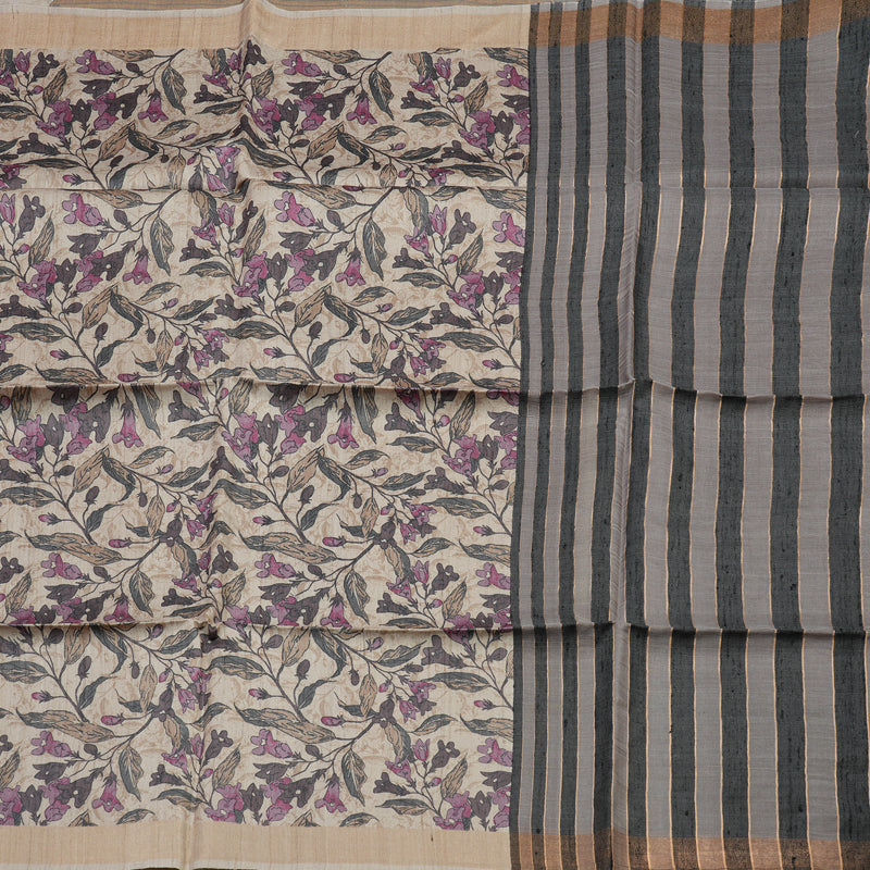 Hayagrivas Beige Pure Tussar Saree KBE1383J2-7