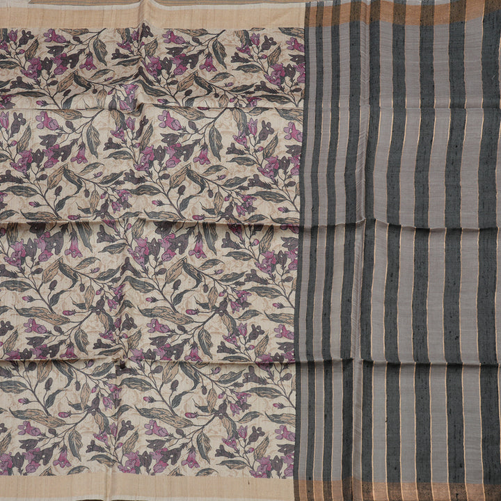 Hayagrivas Beige Pure Tussar Saree KBE1383J2-7