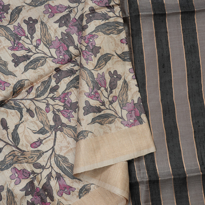 Hayagrivas Beige Pure Tussar Saree KBE1383J2-7