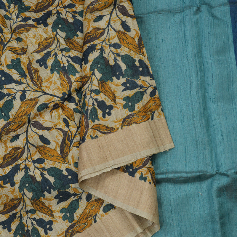 Hayagrivas Beige Pure Tussar Saree KBE1383J2-8