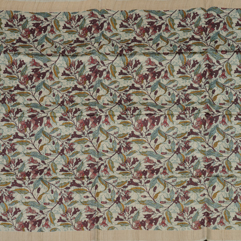 Hayagrivas Cream Pure Tussar Saree KBE1383J2-9