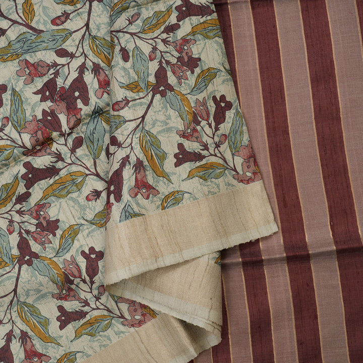 Hayagrivas Cream Pure Tussar Saree KBE1383J2-9