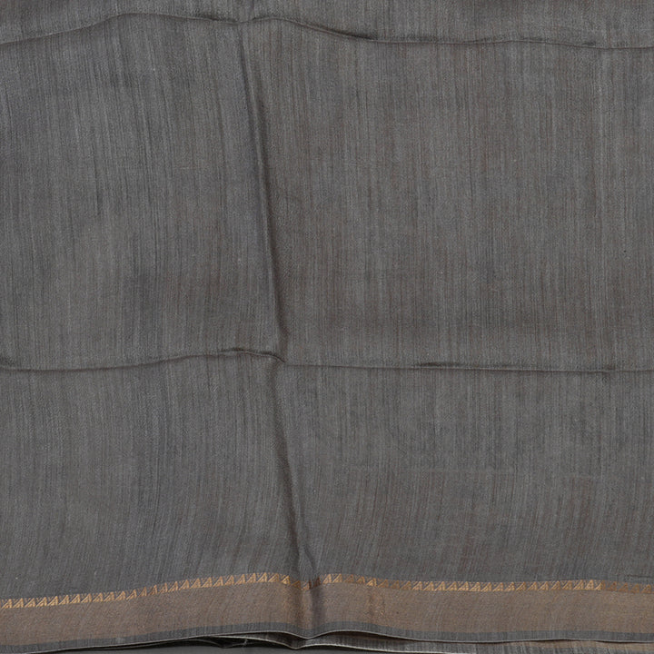 Hayagrivas Mustard Pure Tussar Saree with Grey Border KBE1383J3-12