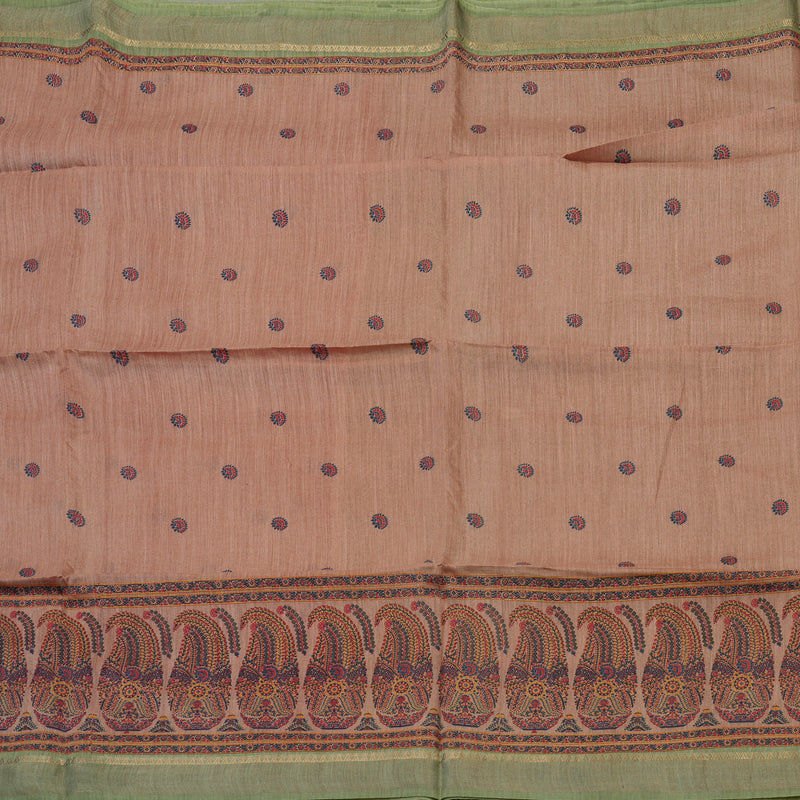 Hayagrivas Mauve Pure Tussar Saree with Mint Green Border KBE1383J3-7