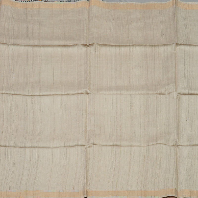 Hayagrivas Beige Pure Tussar Saree KBE1383J4-1