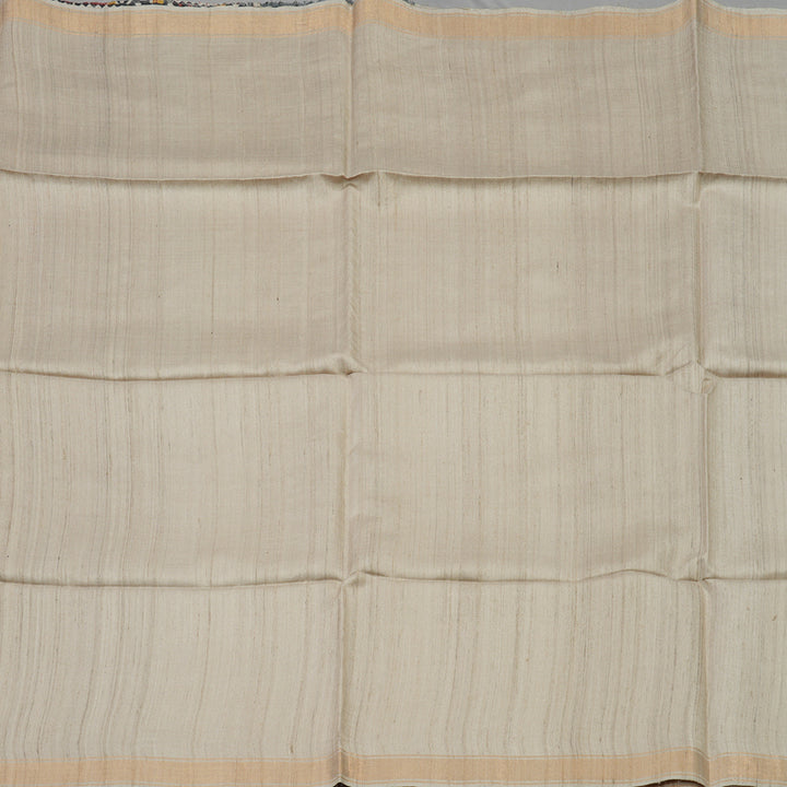 Hayagrivas Beige Pure Tussar Saree KBE1383J4-1