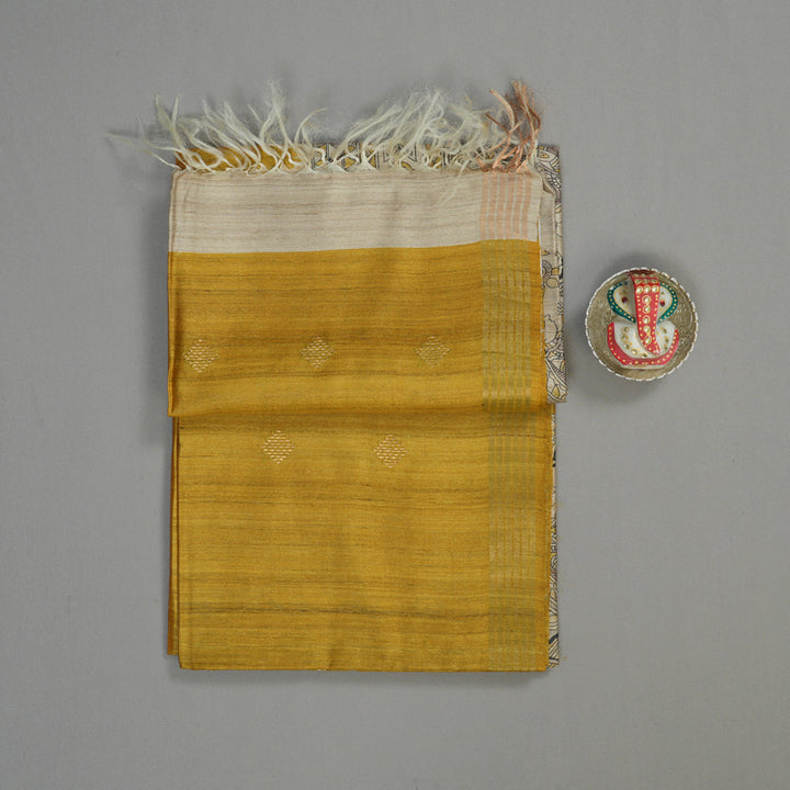 Hayagrivas Beige Pure Tussar Saree KBE1383J4-10