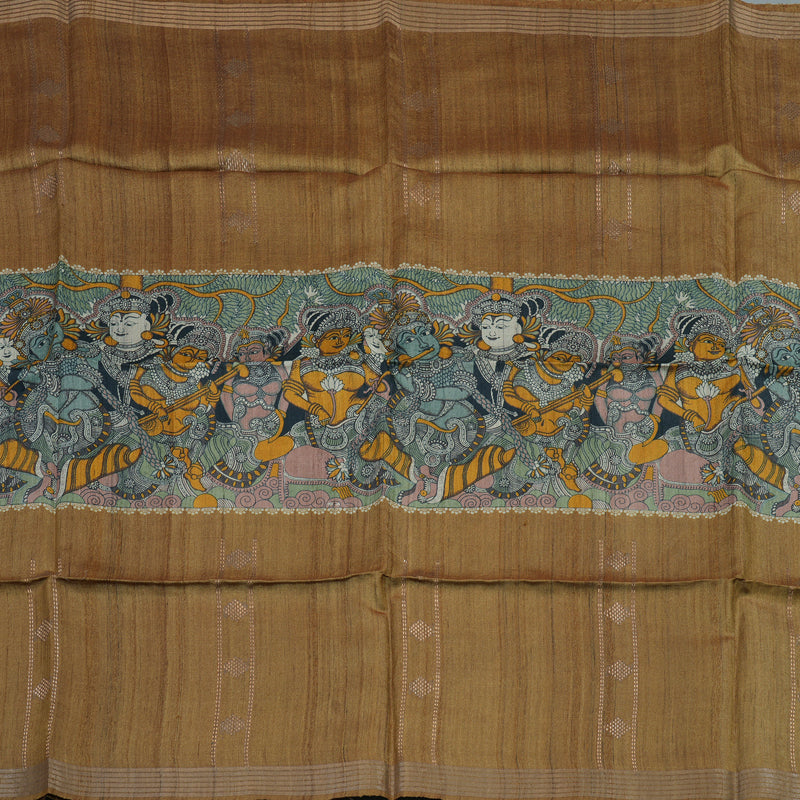 Hayagrivas Mustard Pure Tussar Saree with Mustard Border KBE1383J4-6