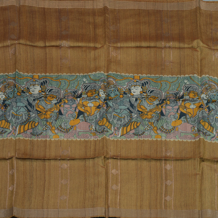 Hayagrivas Mustard Pure Tussar Saree with Mustard Border KBE1383J4-6