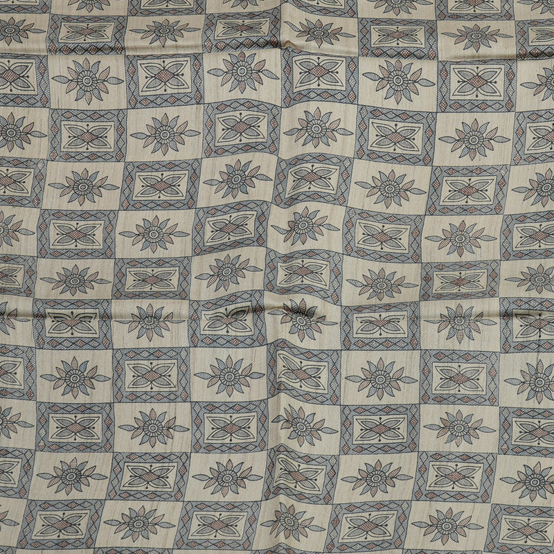 Hayagrivas Black & Beige Pure Tussar Saree with Black Border KBE1383J4-7