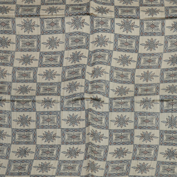 Hayagrivas Black & Beige Pure Tussar Saree with Black Border KBE1383J4-7