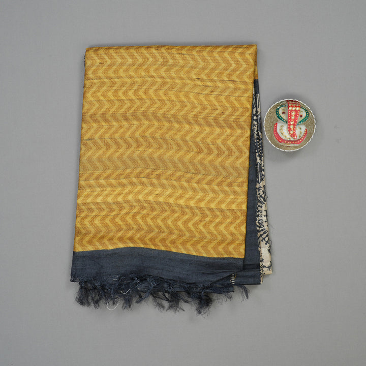 Hayagrivas Beige Pure Tussar Saree with Black Border KBE1383J5-10