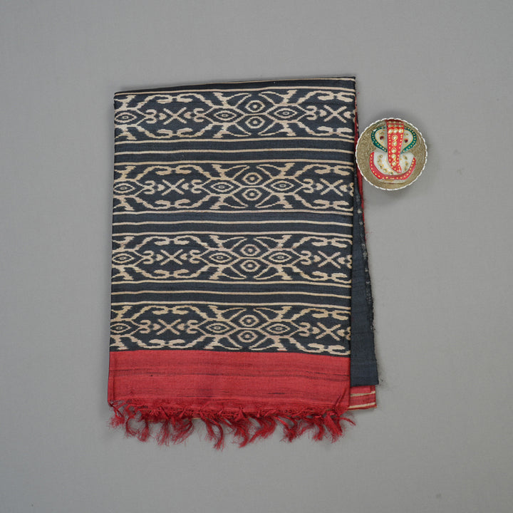Hayagrivas Beige Pure Tussar Saree with Red & Black Border KBE1383J5-21