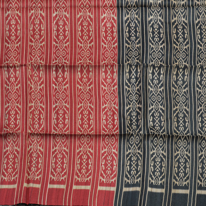 Hayagrivas Beige Pure Tussar Saree with Red & Black Border KBE1383J5-21